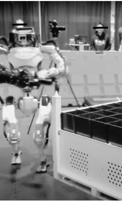 Robot moves car parts